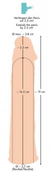 Телесная насадка-удлинитель Silicone Extension - 19 см. фото 7 — pink-kiss
