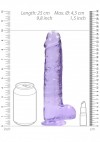 Фиолетовый фаллоимитатор Realrock Crystal Clear 9 inch - 25 см. фото 3 — pink-kiss