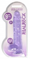 Фиолетовый фаллоимитатор Realrock Crystal Clear 9 inch - 25 см. фото 4 — pink-kiss