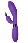 Фиолетовый вибратор Yonce с клиторальным зайчиком - 20,5 см. фото 2 — pink-kiss