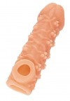 Телесная закрытая насадка с пучками шишечек Cock Sleeve Size S - 13,8 см. фото 1 — pink-kiss