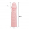 Удлиняющая насадка на пенис телесного цвета - 18 см. фото 2 — pink-kiss