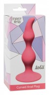 Розовая анальная пробка Curved Anal Plug Pink - 12,5 см. фото 2 — pink-kiss