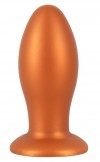 Оранжевая анальная пробка с присоской - 21 см. фото 1 — pink-kiss