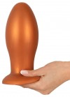 Оранжевая анальная пробка с присоской - 21 см. фото 4 — pink-kiss