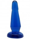 Синяя гелевая изогнутая анальная пробка - 13 см. фото 2 — pink-kiss
