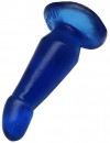 Синяя гелевая изогнутая анальная пробка - 13 см. фото 3 — pink-kiss