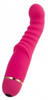 Розовый ребристый вибратор Capy - 17,4 см. фото 1 — pink-kiss