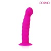 Розовый фаллоимитатор с ребристой поверхностью Cosmo - 14 см. фото 1 — pink-kiss