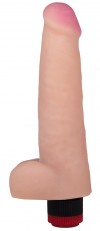 Большой реалистичный виброфаллос с мошонкой - 20,5 см. фото 1 — pink-kiss