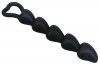 Чёрная анальная цепочка с звеньями-сердечками Black Velvet - 18,5 см. фото 3 — pink-kiss