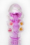 Прозрачно-розовый вибратор с дополнительными пупырышками - 16,5 см. фото 2 — pink-kiss
