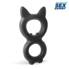 Черное двойное эрекционное кольцо с кошачьими ушками фото 1 — pink-kiss