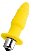 Желтая анальная вибровтулка Lancy - 11 см. фото 1 — pink-kiss