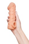 Телесная закрытая насадка с пучками шишечек Cock Sleeve Size L - 17,6 см. фото 9 — pink-kiss