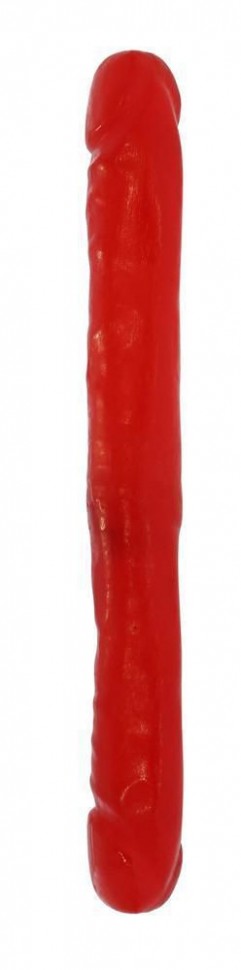 Двусторонний красный фаллоимитатор - 30 см. фото 1 — pink-kiss