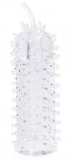 Закрытая рельефная насадка Crystal sleeve с усиками - 12 см. фото 1 — pink-kiss