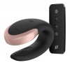 Черный  вибратор для пар Double Love с возможностью управления через пульт и приложение фото 1 — pink-kiss