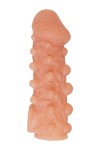 Телесная закрытая насадка с шариками Cock Sleeve Size S - 13,8 см. фото 2 — pink-kiss