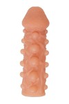 Телесная закрытая насадка с шариками Cock Sleeve Size S - 13,8 см. фото 3 — pink-kiss