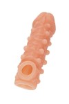 Телесная закрытая насадка с шариками Cock Sleeve Size S - 13,8 см. фото 4 — pink-kiss