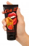 Съедобная смазка Lick It с ароматом клубники - 100 мл. фото 3 — pink-kiss