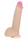 Реалистичный фаллоимитатор на присоске в упаковке-плёнке - 19 см. фото 1 — pink-kiss
