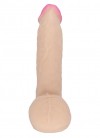 Реалистичный фаллоимитатор на присоске в упаковке-плёнке - 19 см. фото 2 — pink-kiss