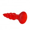 Красная анальная пробка-елочка с присоской - 17 см. фото 3 — pink-kiss