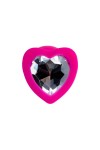 Розовая анальная втулка Diamond Heart с прозрачным кристаллом - 7 см. фото 3 — pink-kiss