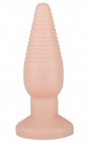 Телесная анальная пробка с рёбрышками - 14 см. фото 1 — pink-kiss