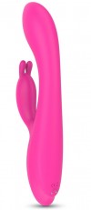 Розовый вибратор-кролик с функцией нагрева - 21,8 см. фото 2 — pink-kiss