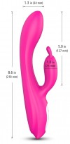Розовый вибратор-кролик с функцией нагрева - 21,8 см. фото 3 — pink-kiss