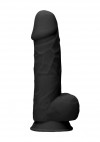 Черный фаллоимитатор Realistic Cock With Scrotum - 21,5 см. фото 4 — pink-kiss