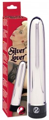 Серебристый классический вибратор Silver Lover - 19 см. фото 1 — pink-kiss