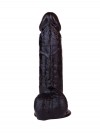 Чёрный фаллоимитатор с мошонкой на подошве-присоске - 16,5 см. фото 3 — pink-kiss