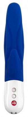 Синий вибратор с клиторальным отростком Lady Bi - 22,1 см. фото 3 — pink-kiss