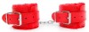 Красные мягкие наручники на регулируемых ремешках фото 1 — pink-kiss