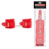 Красные мягкие наручники на регулируемых ремешках фото 2 — pink-kiss