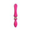 Розовый двусторонний вибромассажёр - 26,8 см. фото 3 — pink-kiss