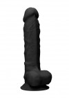 Черный фаллоимитатор Realistic Cock With Scrotum - 22,8 см. фото 3 — pink-kiss
