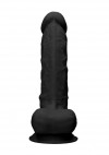 Черный фаллоимитатор Realistic Cock With Scrotum - 22,8 см. фото 4 — pink-kiss