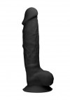 Черный фаллоимитатор Realistic Cock With Scrotum - 22,8 см. фото 6 — pink-kiss