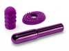 Фиолетовый жезловый вибратор Le Wand Grand Bullet с двумя нежными насадками фото 1 — pink-kiss