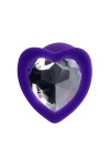 Фиолетовая анальная втулка Diamond Heart с прозрачным кристаллом - 7 см. фото 3 — pink-kiss