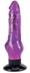 Фиолетовый водонепроницаемый вибромассажер на присоске - 17,5 см. фото 1 — pink-kiss