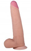 Фаллоимитатор телесного цвета на подошве-присоске - 21,7 см. фото 1 — pink-kiss