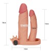 Телесная насадка-удлинитель на пенис с анальным стимулятором и вибропулей фото 2 — pink-kiss