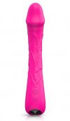 Ярко-розовый гибкий вибратор-реалистик - 21,3 см. фото 5 — pink-kiss
