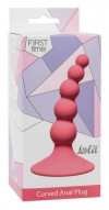 Розовая анальная пробка Ribbed Plug Pink - 10,5 см. фото 2 — pink-kiss